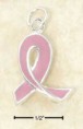 Sterling Silver with Pink Enamel Breast Cancer Awareness Pendant