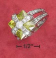 Sterling Silver Green Apple CZ Ring