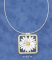 Sterling Silver Romega Chain with Two Tone Daisy Pendant